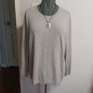 Lands' End Women's Light Gray Cashmere Sweater